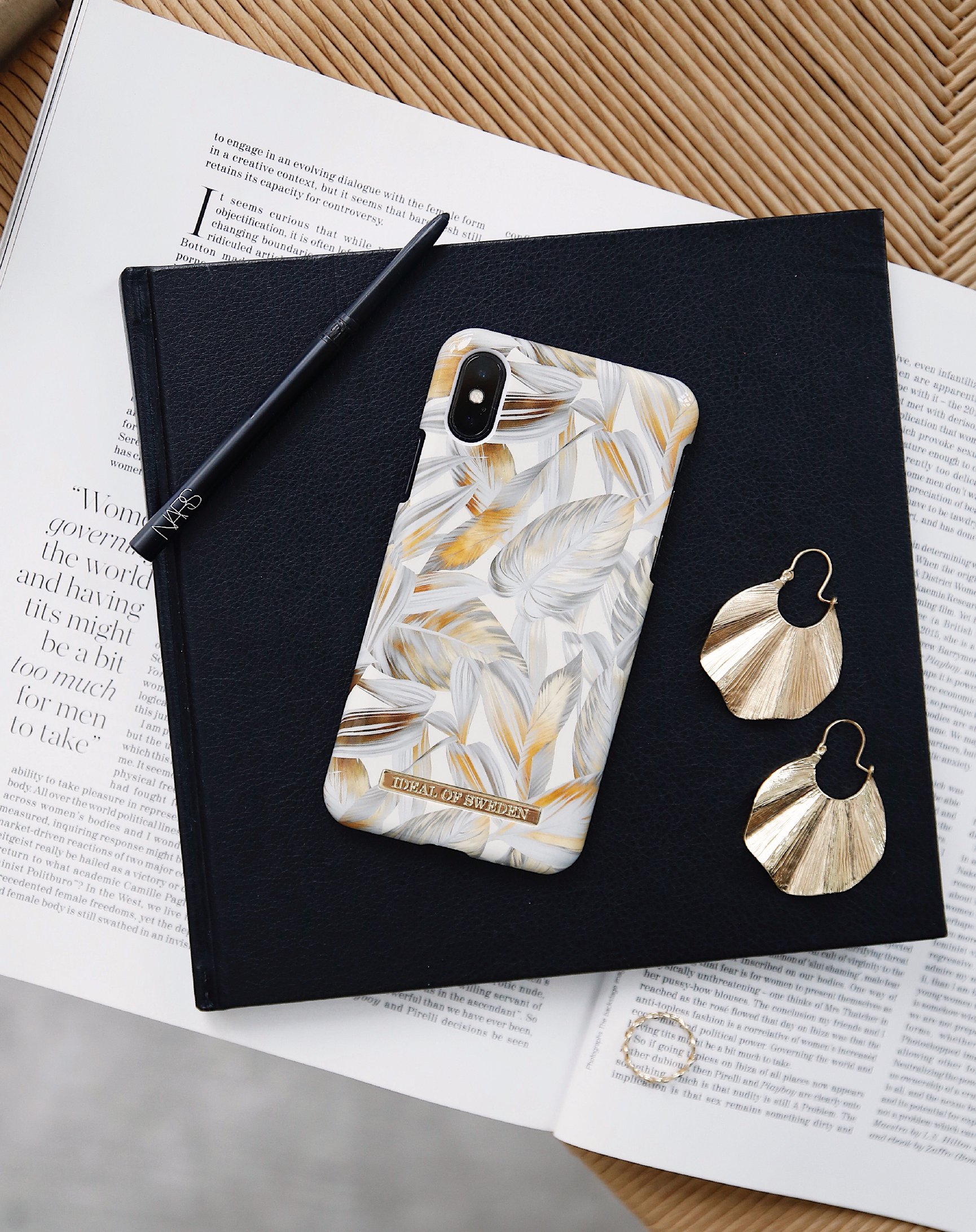 IDEAL FASHION CASE IPHONE XS MAX PLATINUM LEAVES