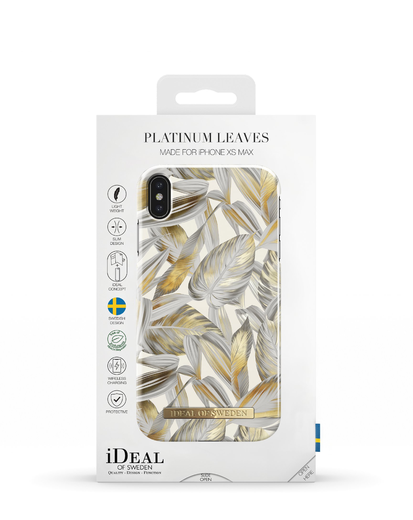 IDEAL FASHION CASE IPHONE XS MAX PLATINUM LEAVES