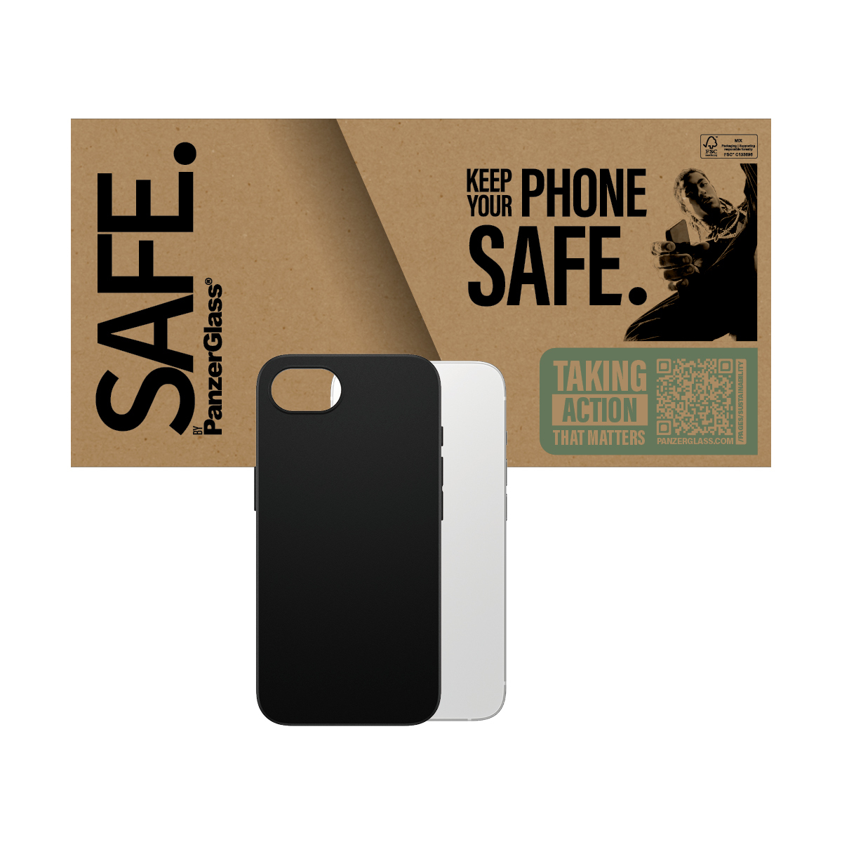 SAFE. by PanzerGlassTPU Case Black iP 16e