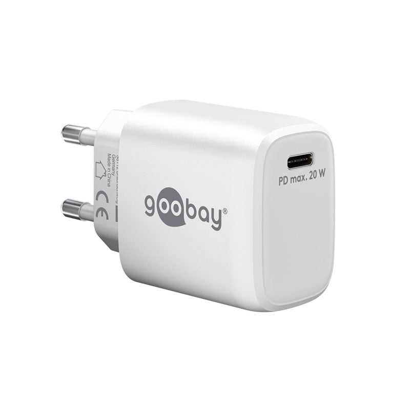 goobay usb-c™ pd gan fast charger (20w) white