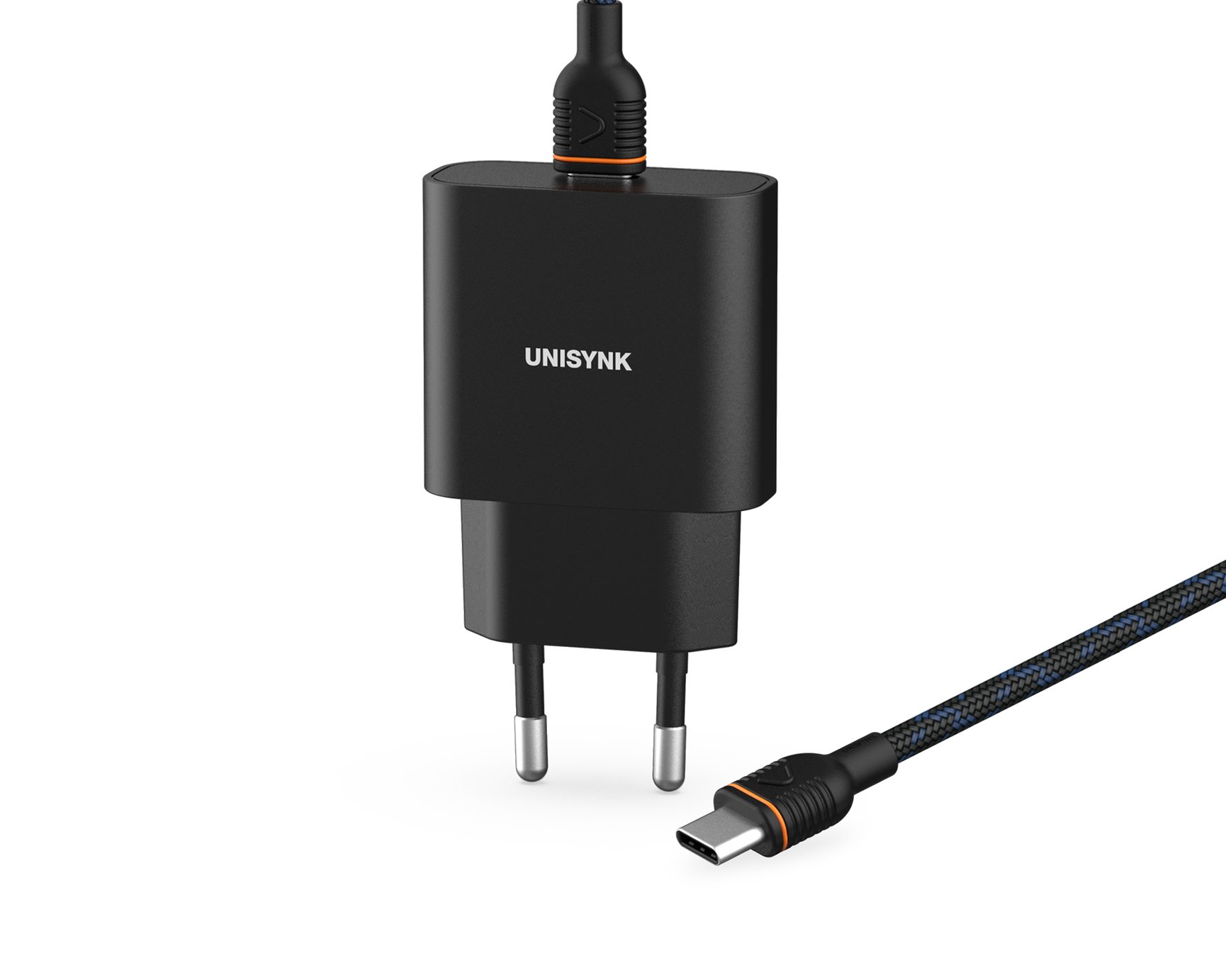 unisynk usb-c pd 20w slim charger with usb-c cable 2m