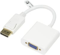 DELTACO DisplayPort till VGA-adapter - vit, 0,2m